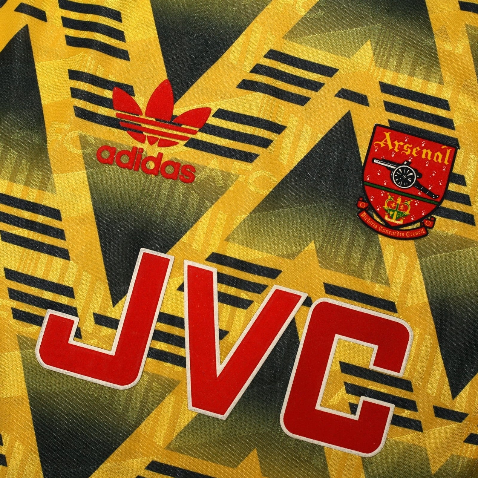1991/93 Arsenal Retro adidas Originals Bruised Banana Away Football Shirt (S)