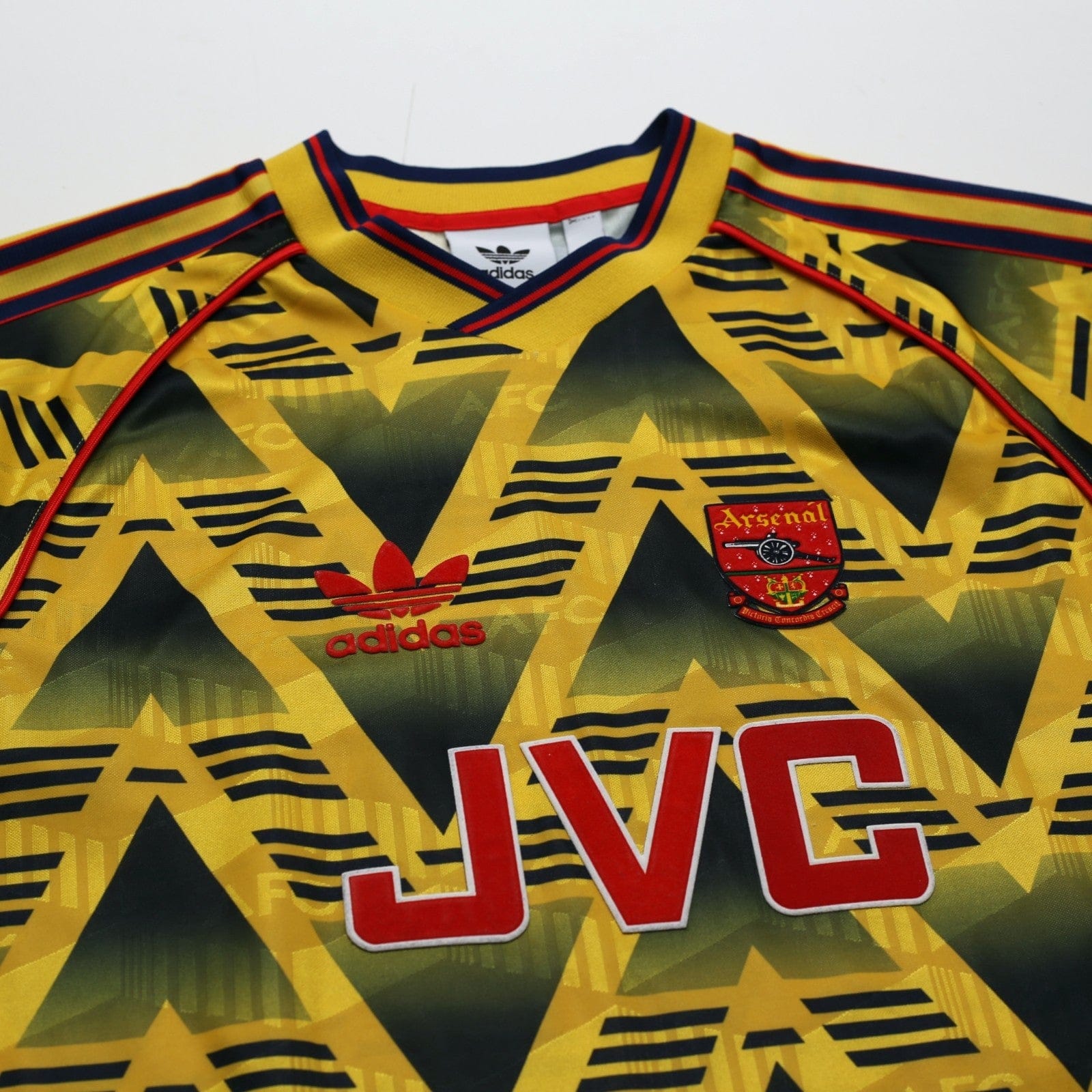 1991/93 Arsenal Retro adidas Originals Bruised Banana Away Football Shirt (S)