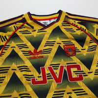 1991/93 Arsenal Retro adidas Originals Bruised Banana Away Football Shirt (S)
