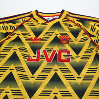 1991/93 Arsenal Retro adidas Originals Bruised Banana Away Football Shirt (S)