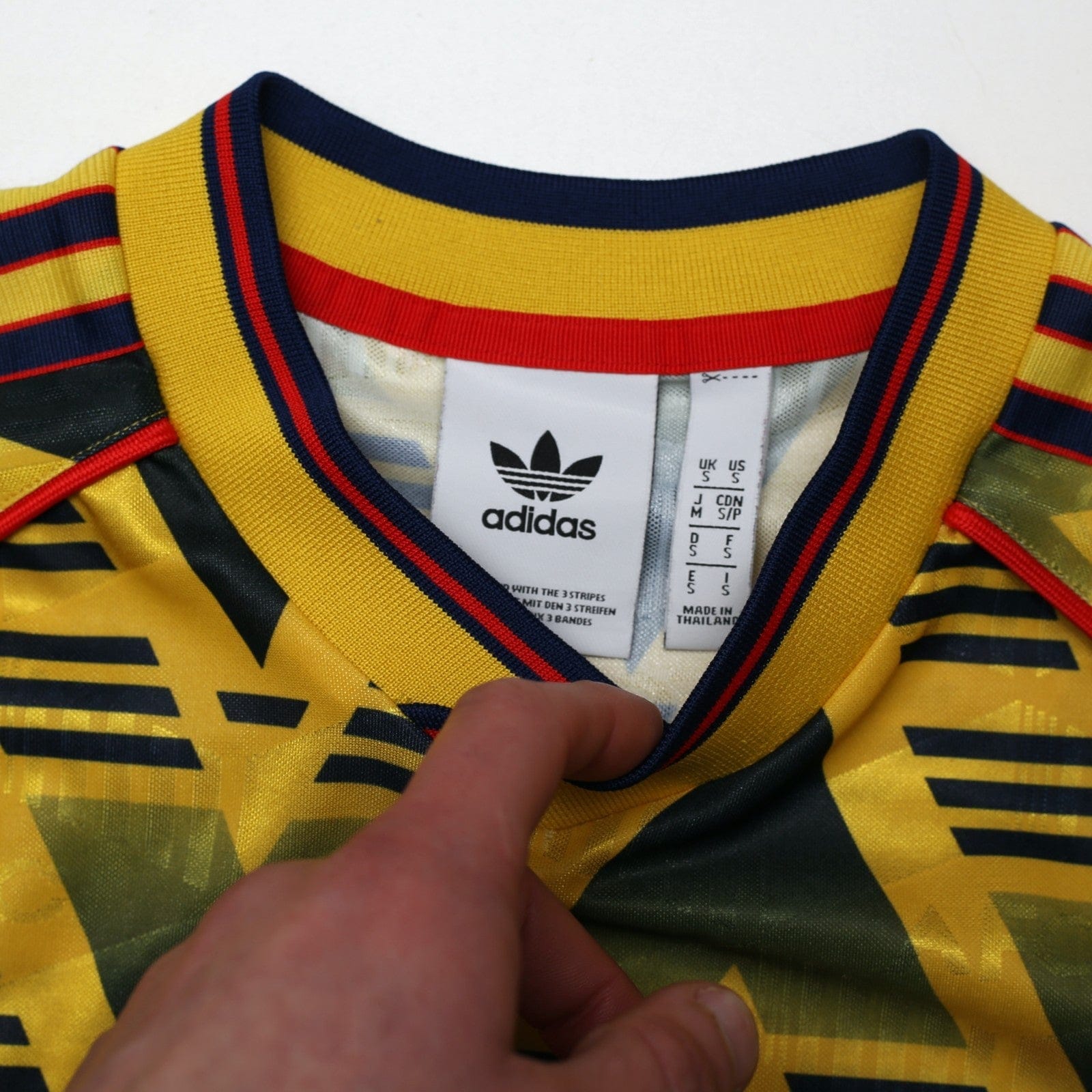1991/93 Arsenal Retro adidas Originals Bruised Banana Away Football Shirt (S)