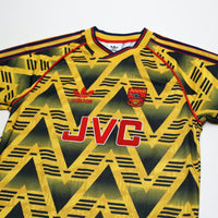 1991/93 Arsenal Retro adidas Originals Bruised Banana Away Football Shirt (S)