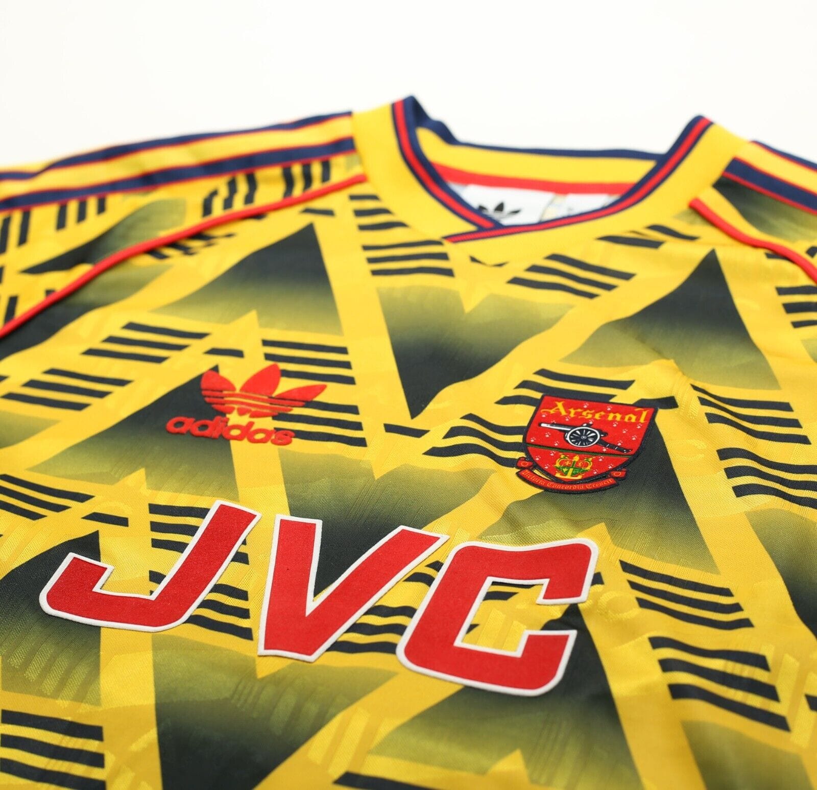 1991/93 ARSENAL Retro adidas Originals Bruised Banana Away Football Shirt (S)