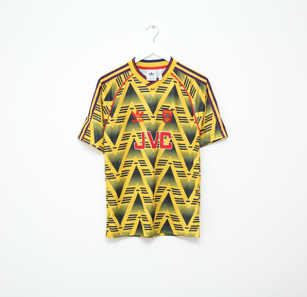 1991/93 ARSENAL Retro adidas Originals Bruised Banana Away Football Shirt (S)