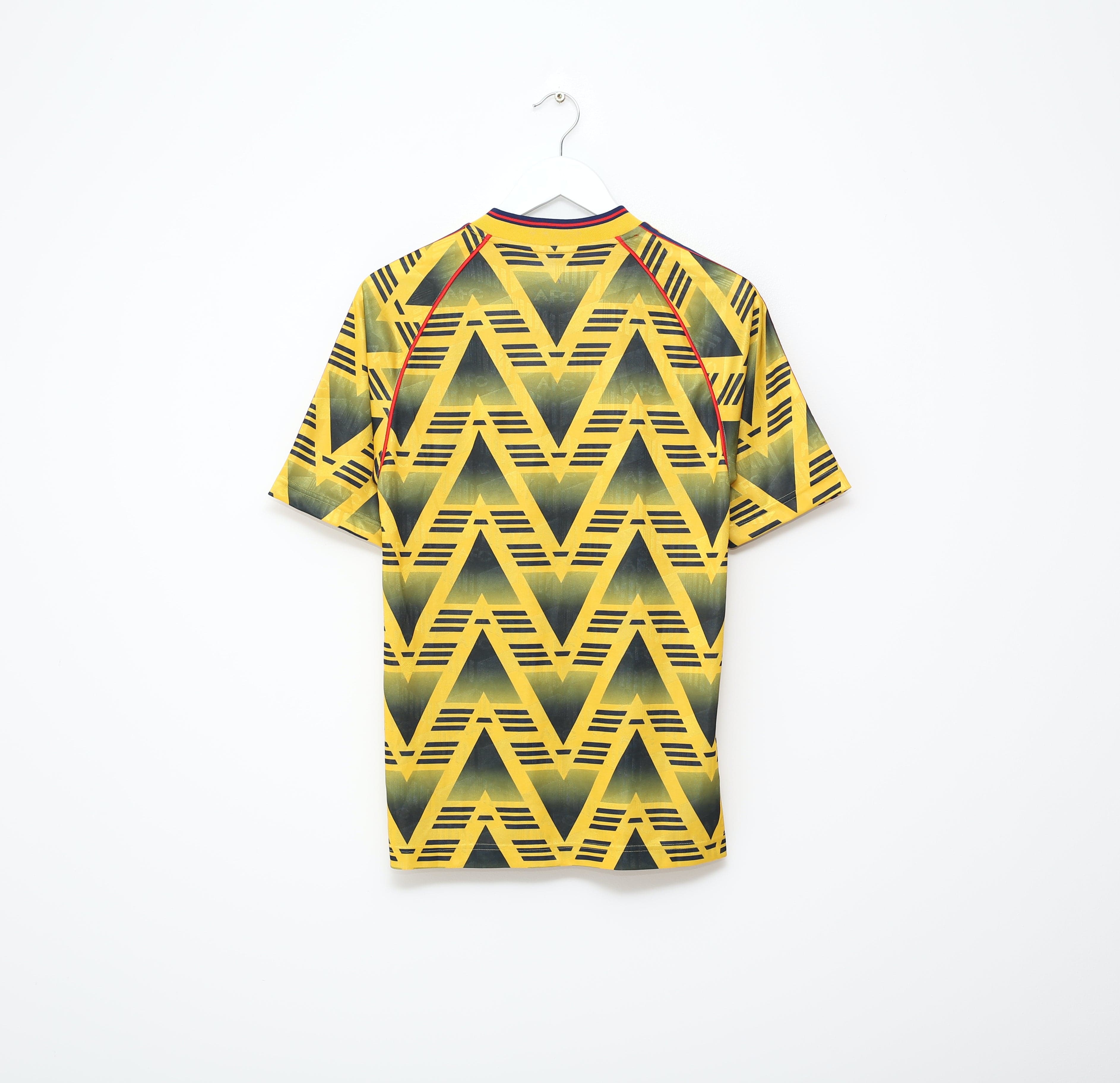 1991/93 ARSENAL Retro adidas Originals Bruised Banana Away Football Shirt (S)