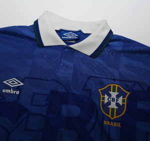 1991/93 BRAZIL Vintage Umbro Away Football Shirt (L)