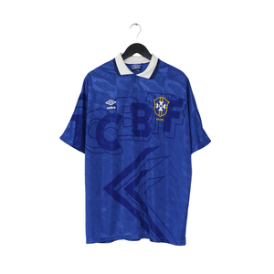 1991/93 BRAZIL Vintage Umbro Away Football Shirt (L)