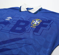1991/93 BRAZIL Vintage Umbro Away Football Shirt (L)