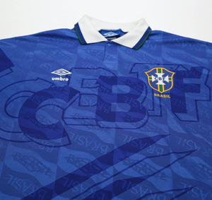 1991/93 BRAZIL Vintage Umbro Away Football Shirt (L)