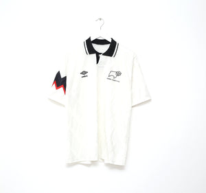 1991/93 DERBY COUNTY Vintage Umbro Home Football Shirt Jersey (L)