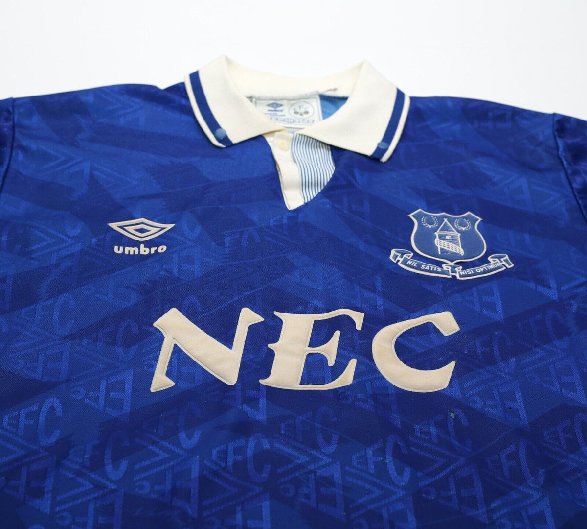1991/93 EVERTON Vintage Umbro Home Football Shirt Jersey (L)