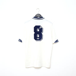 1991/93 GASCOIGNE #8 Tottenham Hotspur Vintage Umbro Home Football Shirt (L)