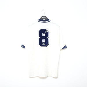 1991/93 GASCOIGNE #8 Tottenham Hotspur Vintage Umbro Home Football Shirt (L)