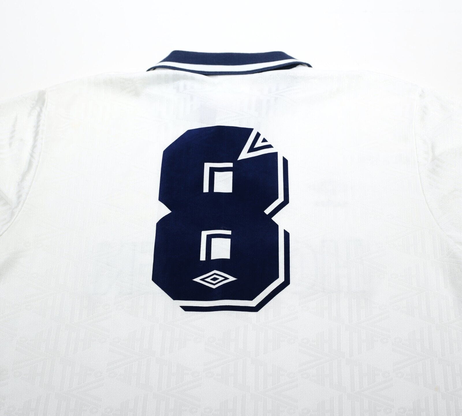 1991/93 GASCOIGNE #8 Tottenham Hotspur Vintage Umbro Home Football Shirt (L)