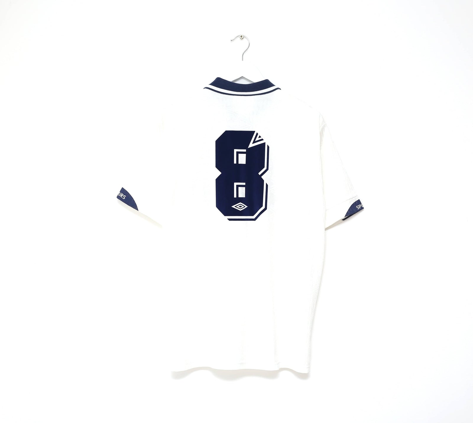 1991/93 GASCOIGNE #8 Tottenham Hotspur Vintage Umbro Home Football Shirt (L)