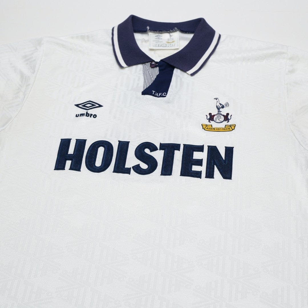 1991/93 Gascoigne #8 Tottenham Hotspur Vintage Umbro Home Football Shirt (XL)