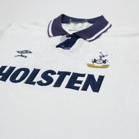 1991/93 Gascoigne #8 Tottenham Hotspur Vintage Umbro Home Football Shirt (XL)