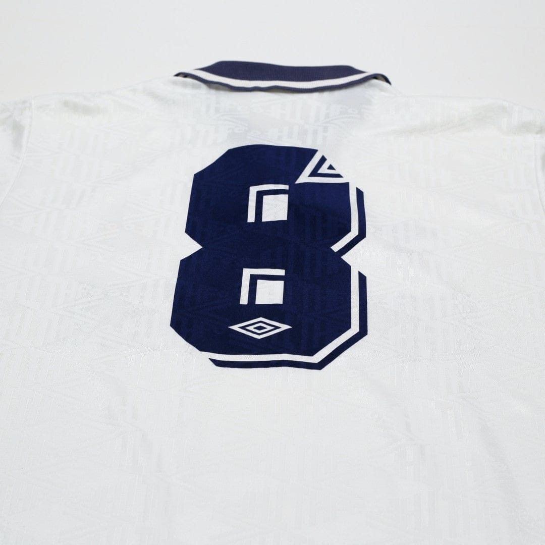 1991/93 Gascoigne #8 Tottenham Hotspur Vintage Umbro Home Football Shirt (XL)