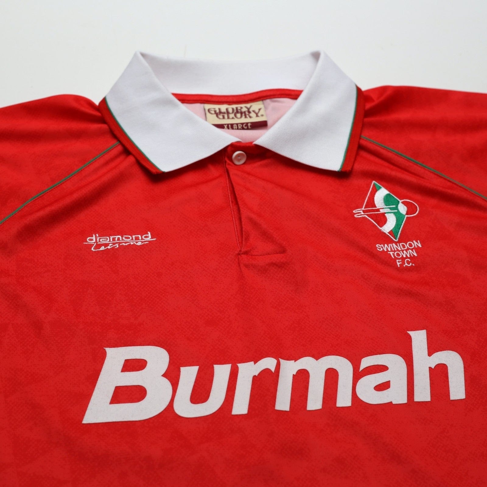 1991/93 Hoddle #4 Swindon Retro Diamond Leisure Home Football Shirt (XL)