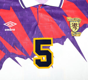 1991/93 McCOIST #5 Scotland Euro 92 Umbro Away Football Shirt (XL) Rangers