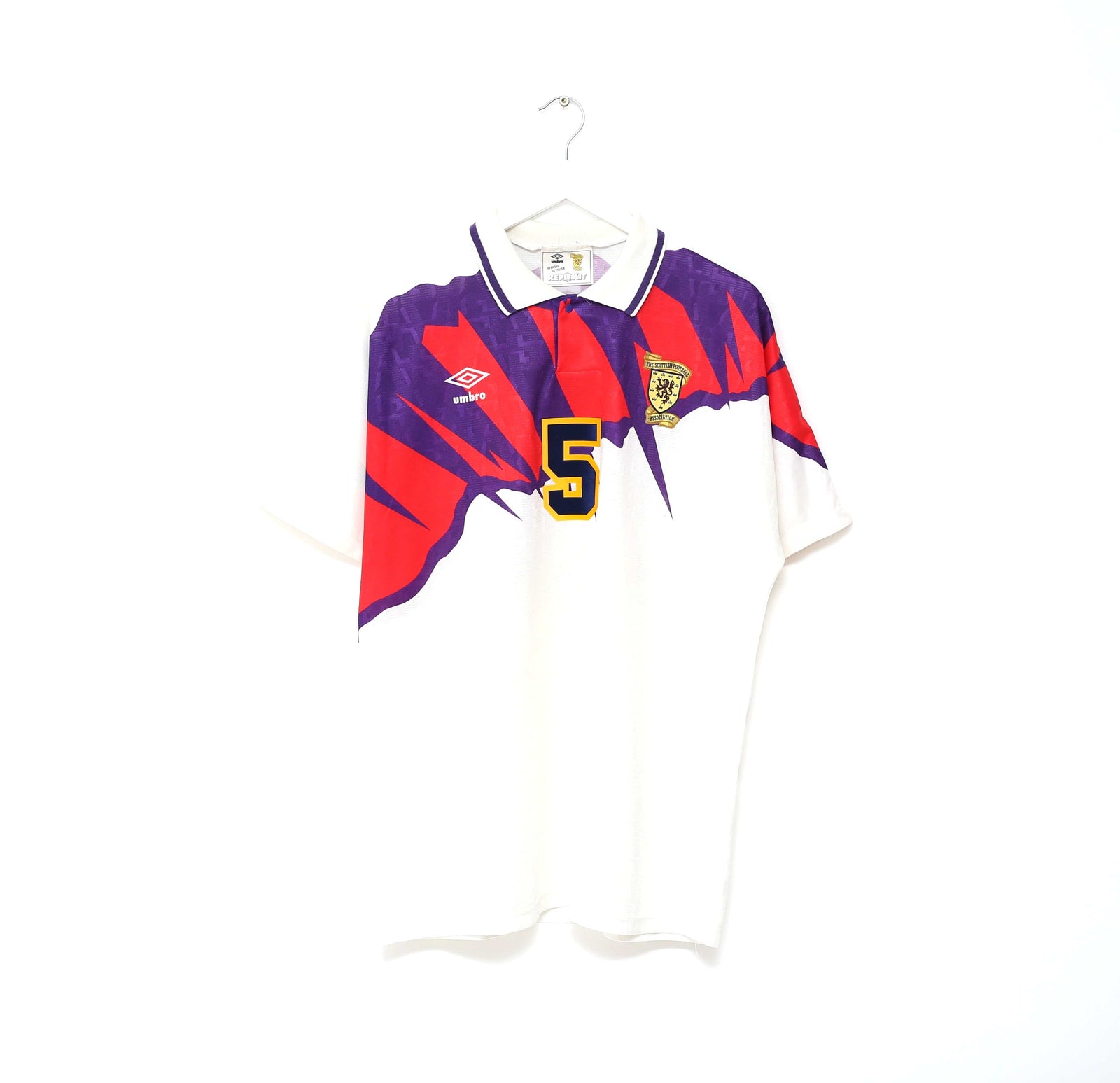 1991/93 McCOIST #5 Scotland Euro 92 Umbro Away Football Shirt (XL) Rangers