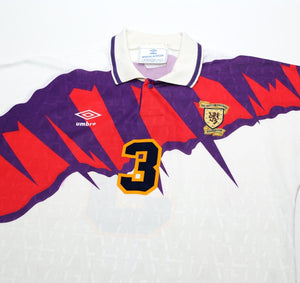 1991/93 McSTAY #3 Scotland Vintage Umbro Euro 92 Away Football Shirt (L) Celtic