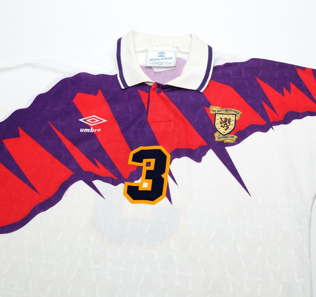 1991/93 McSTAY #3 Scotland Vintage Umbro Euro 92 Away Football Shirt (L) Celtic