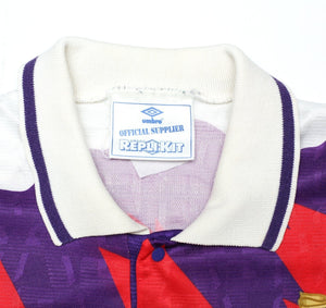 1991/93 McSTAY #3 Scotland Vintage Umbro Euro 92 Away Football Shirt (L) Celtic