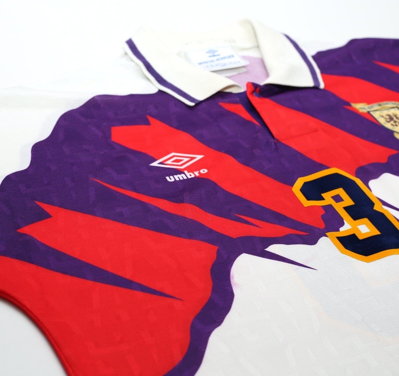 1991/93 McSTAY #3 Scotland Vintage Umbro Euro 92 Away Football Shirt (L) Celtic