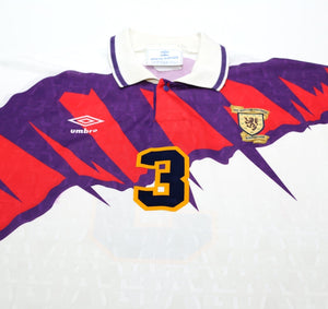 1991/93 McSTAY #3 Scotland Vintage Umbro Euro 92 Away Football Shirt (L) Celtic