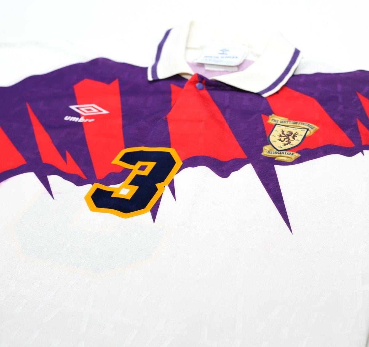 1991/93 McSTAY #3 Scotland Vintage Umbro Euro 92 Away Football Shirt (L) Celtic