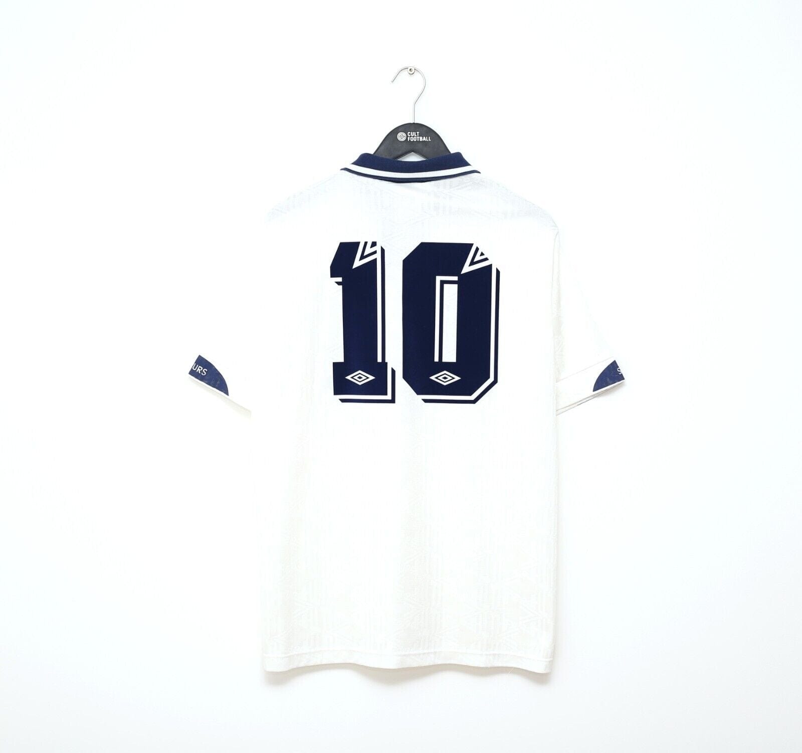 1991/93 SHERINGHAM #10 Tottenham Hotspur Vintage Umbro HOME Football Shirt (L)