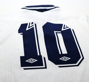 1991/93 SHERINGHAM #10 Tottenham Hotspur Vintage Umbro HOME Football Shirt (L)