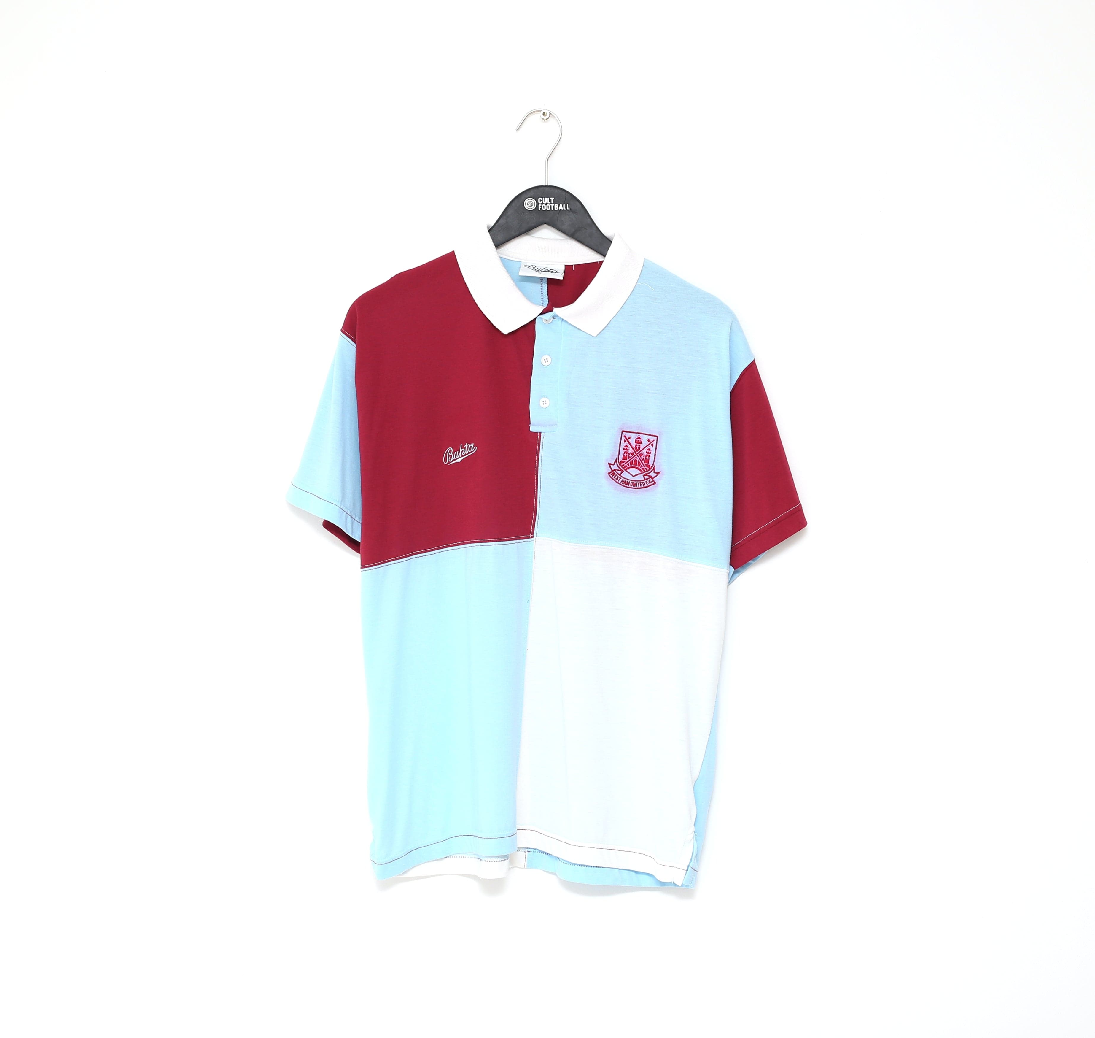 1991/93 WEST HAM UNITED Vintage Bukta Football Polo Shirt (L