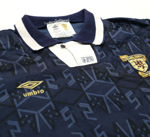 1991/94 SCOTLAND Vintage Umbro Home Football Shirt Jersey (M)