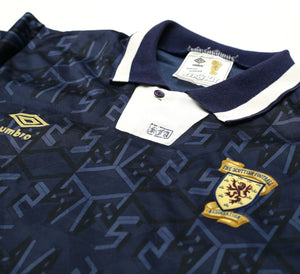 1991/94 SCOTLAND Vintage Umbro Home Football Shirt Jersey (M)