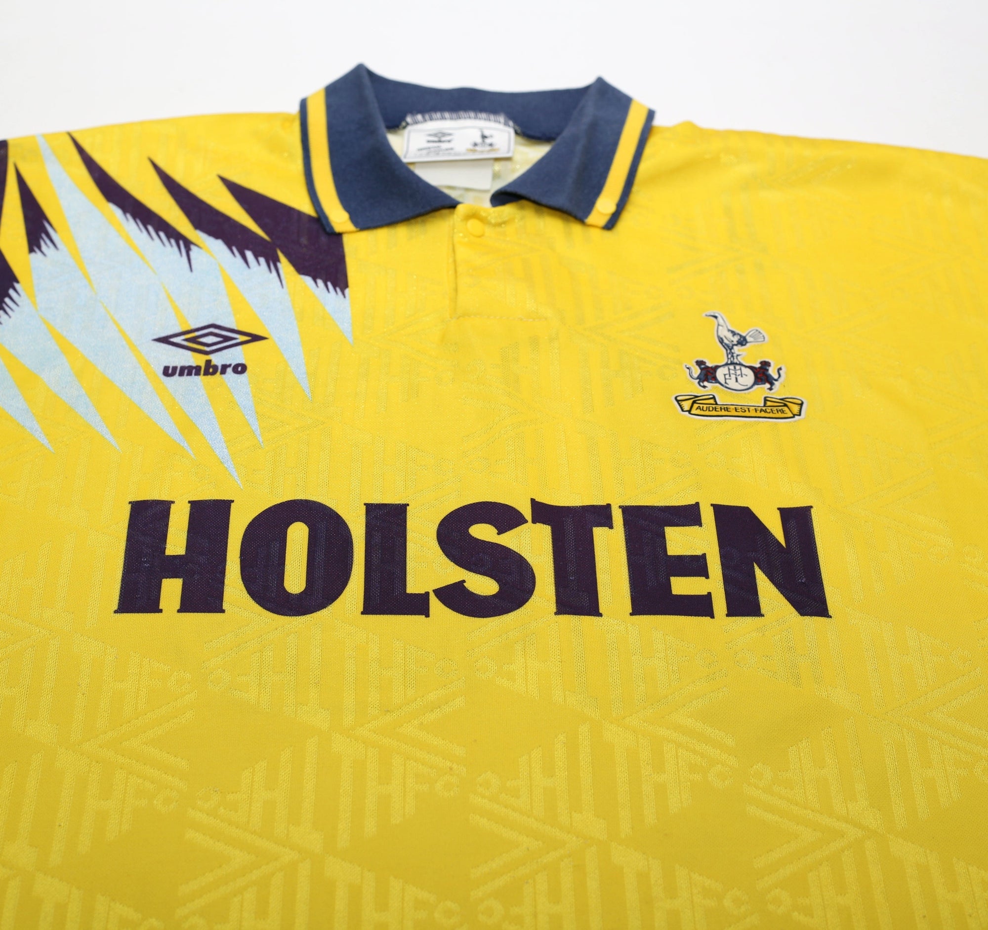 1991/95 KLINSMANN #18 Tottenham Hotspur Vintage Umbro Away Football Shirt (M)