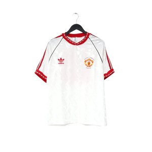 1991 HUGHES #10 Manchester United adidas Cup Winners Cup Football Shirt (M)