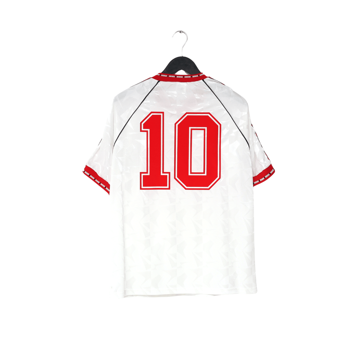 1991 HUGHES #10 Manchester United adidas Cup Winners Cup Football Shirt (M)