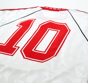 1991 HUGHES #10 Manchester United adidas Cup Winners Cup Football Shirt (M)