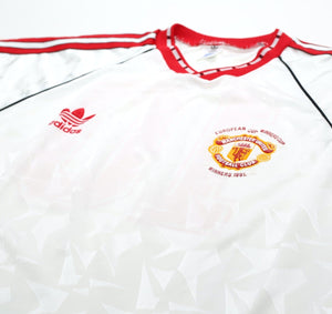 1991 HUGHES #10 Manchester United adidas Cup Winners Cup Football Shirt (M)