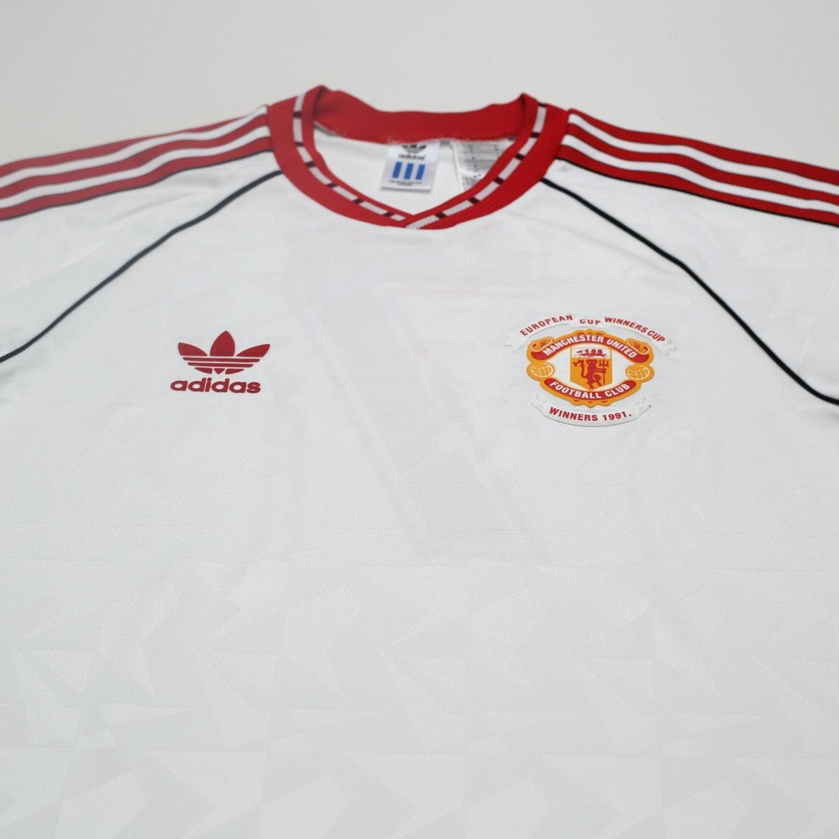 1991 Robson #7 Manchester United Retro adidas Cup Winners Cup Football Shirt (M)