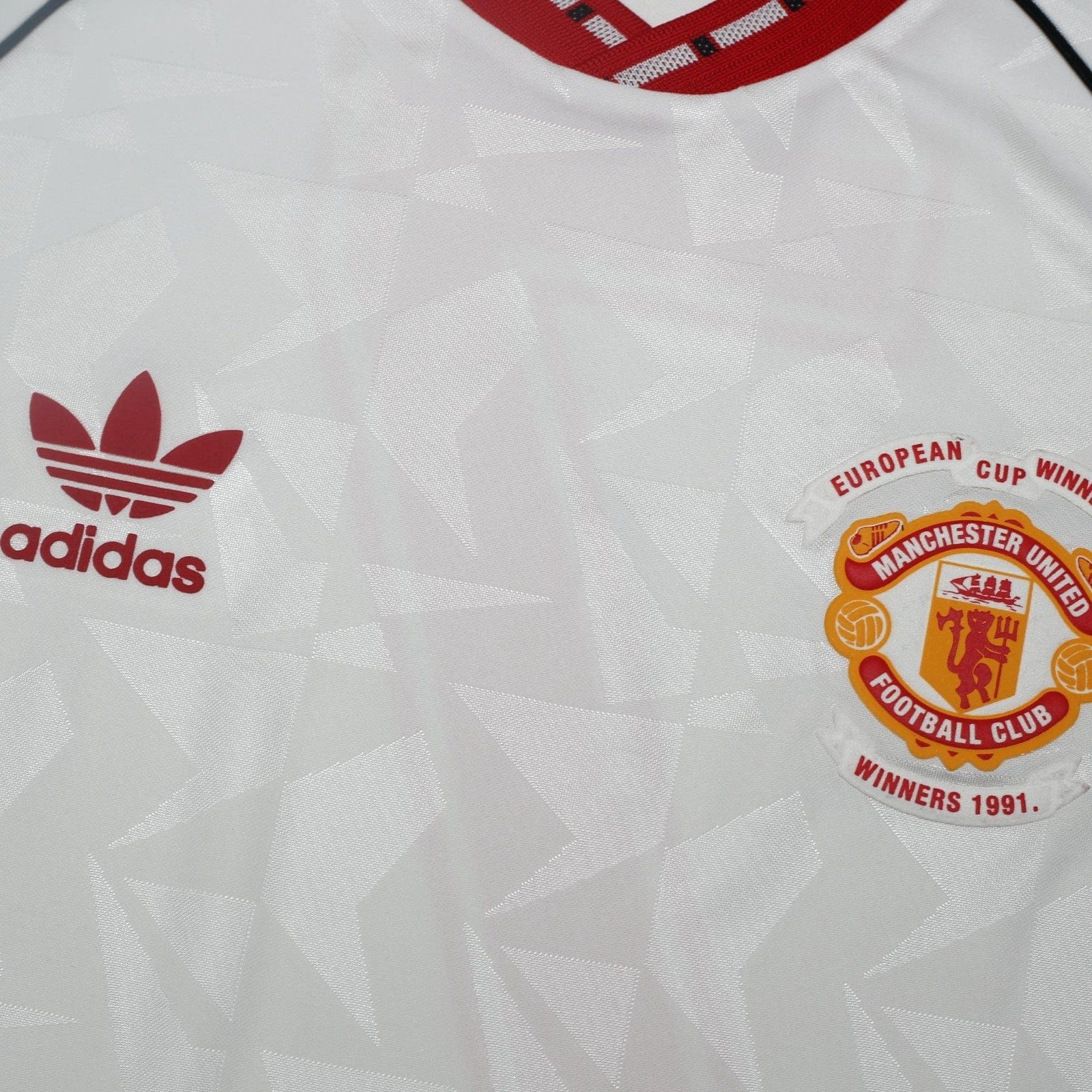 1991 Robson #7 Manchester United Retro adidas Cup Winners Cup Football Shirt (M)