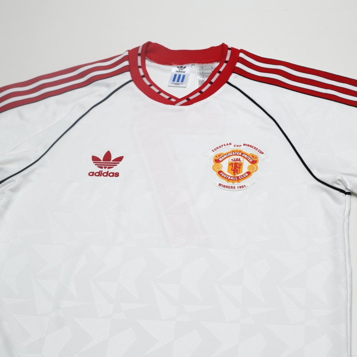 1991 Robson #7 Manchester United Retro adidas Cup Winners Cup Football Shirt (M)