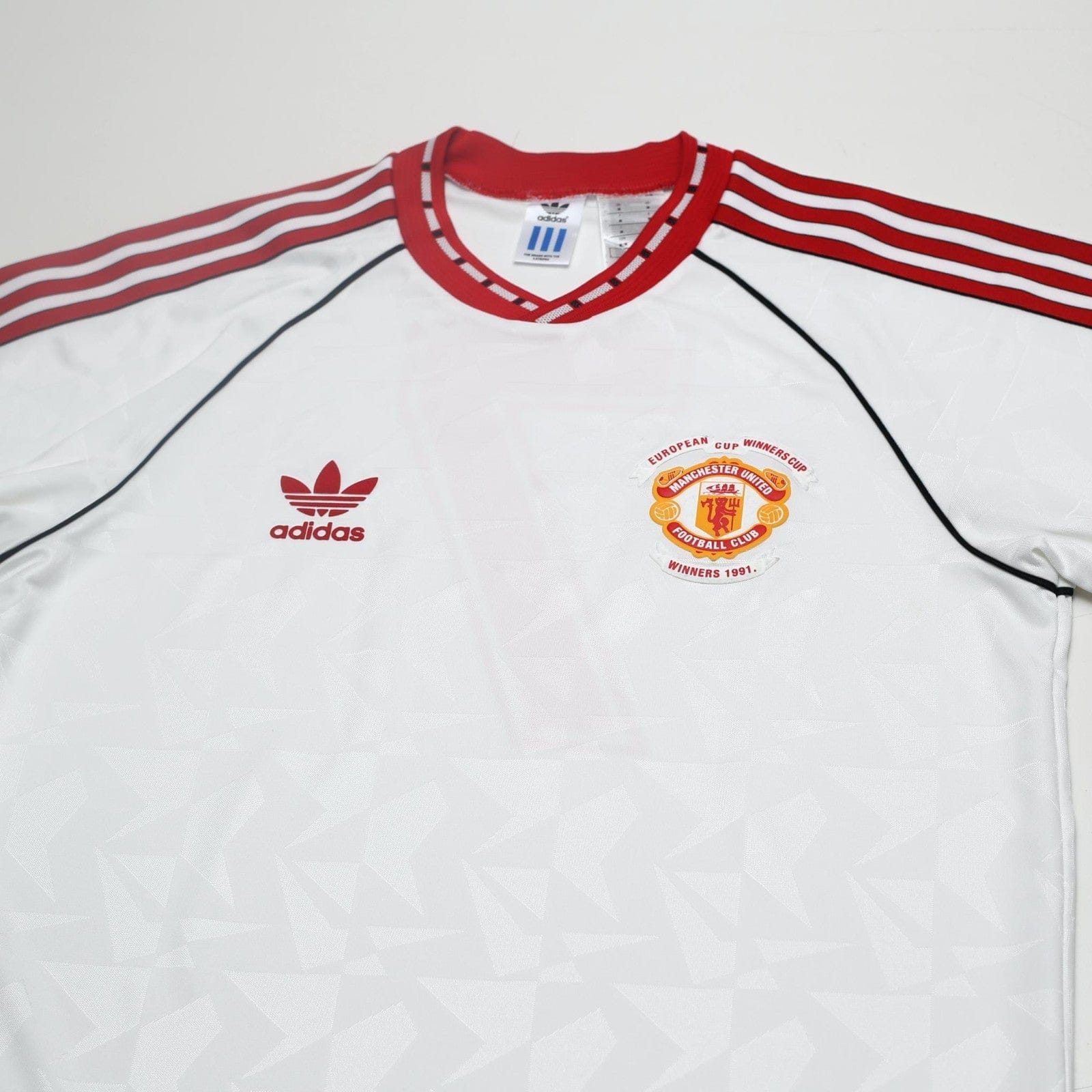 1991 Robson #7 Manchester United Retro adidas Cup Winners Cup Football Shirt (M)