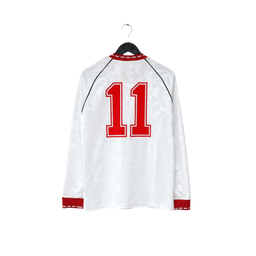 1991 Sharpe #11 Manchester United L/S adidas Cup Winners Cup Football Shirt (S)