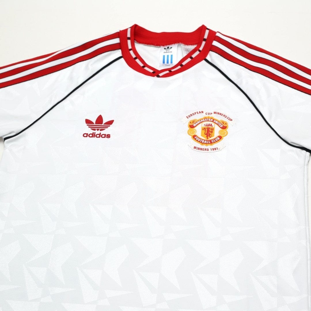 1991 Sharpe #11 Manchester United L/S adidas Cup Winners Cup Football Shirt (S)