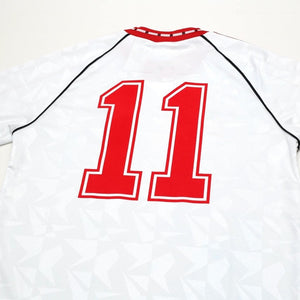 1991 Sharpe #11 Manchester United L/S adidas Cup Winners Cup Football Shirt (S)