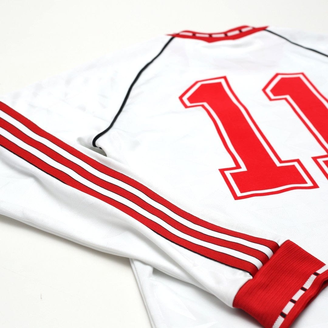 1991 Sharpe #11 Manchester United L/S adidas Cup Winners Cup Football Shirt (S)