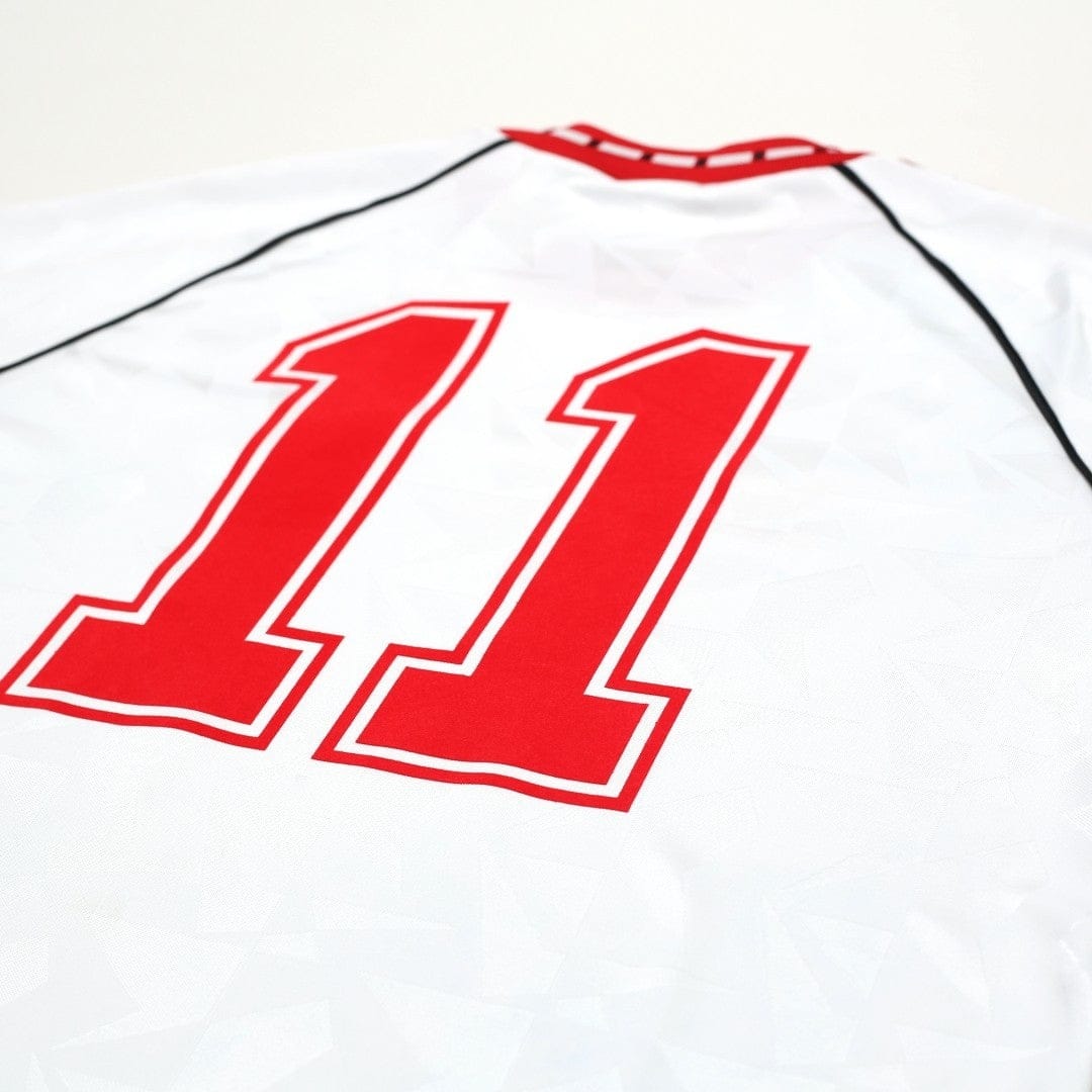 1991 Sharpe #11 Manchester United L/S adidas Cup Winners Cup Football Shirt (S)